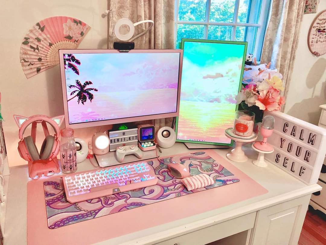 dual-monitor-kawaii-gaming-setup